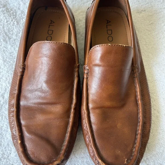 Aldo | Shoes | Shoes Men Size 9 Aldo Brown Leather Loafers  display picture 1